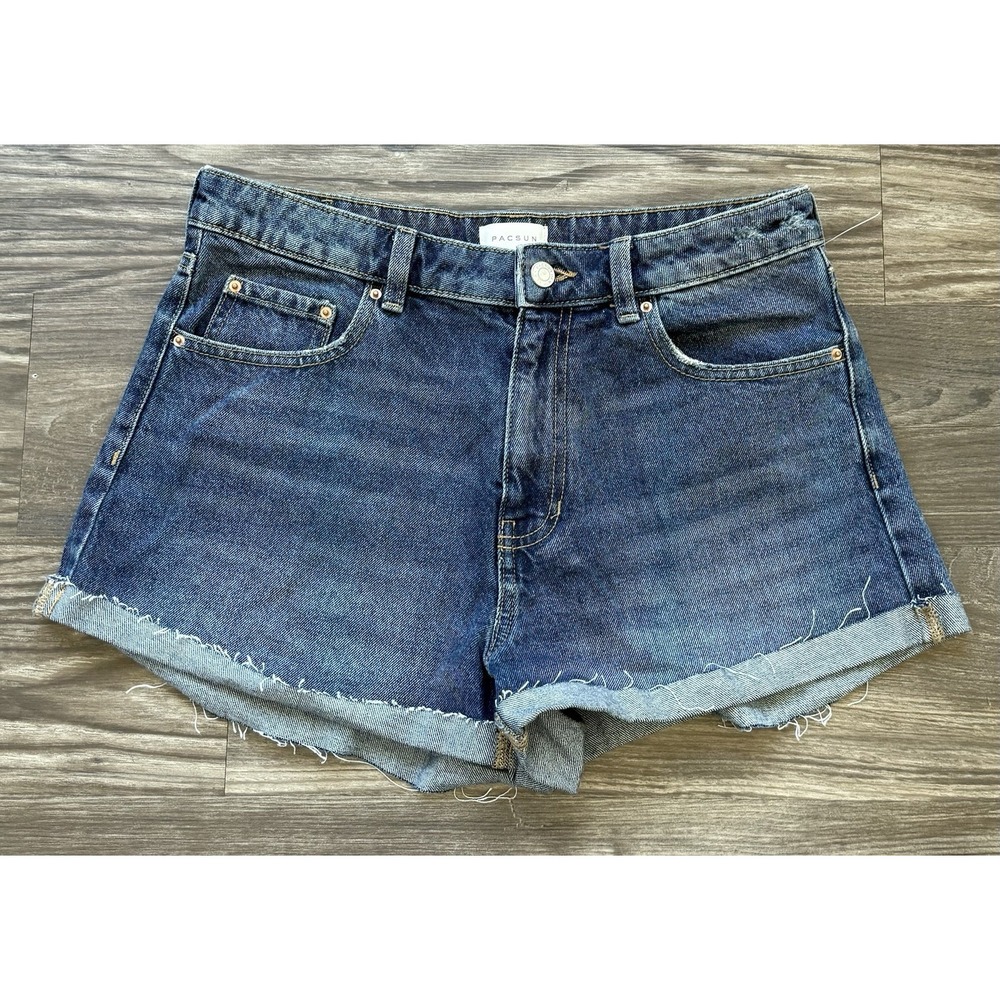 Pacsun‎ Denim Cuffed Mom Shorts 29 Coastal Beachy Y2K Retro Festival Vintage 90s